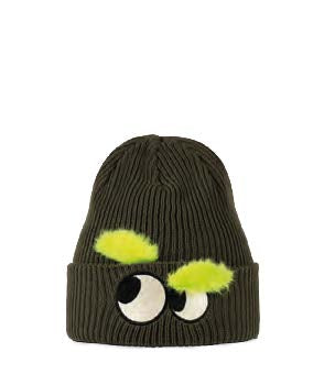 JUNIOR KNITTED BEANIE BUFF® FUN EYES BEETLE GREEN
