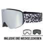 Preview: POP EYES JAMIE Leo Skibrille mit drei magnetischen Wechselscheiben – Leo-Print Design für Damen und Herren