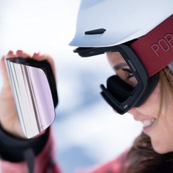 Preview: POP EYES Jamie Clean Skibrille Deep Red – magnetische Wechselscheiben seitenansicht