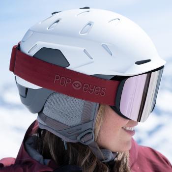 POP EYES Jamie Clean Skibrille Deep Red – magnetische Wechselscheiben Helm Brille seitenansicht