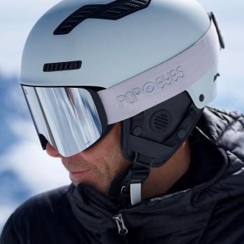 POP EYES Jamie Clean Skibrille Grey Frost – magnetische Wechselscheiben Helm Brille seitenansicht