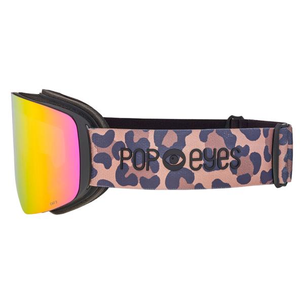 Detailansicht Skibrille POP EYES JAMIE Leo – elastisches Brillenband mit Animal-Print