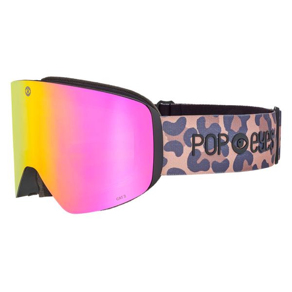 Skibrille POP EYES JAMIE Leo mit magnetischen Wechselscheiben und stylischem Leo-Design