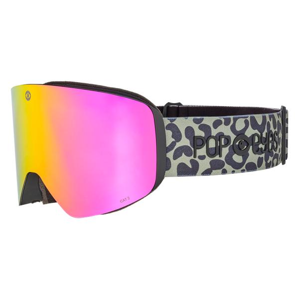 Skibrille POP EYES JAMIE Leo mit magnetischen Wechselscheiben und stylischem Leo-Design
