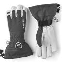 Hestra Army Leather Heli Ski 5-Finger – grey leather ski gloves for men and women